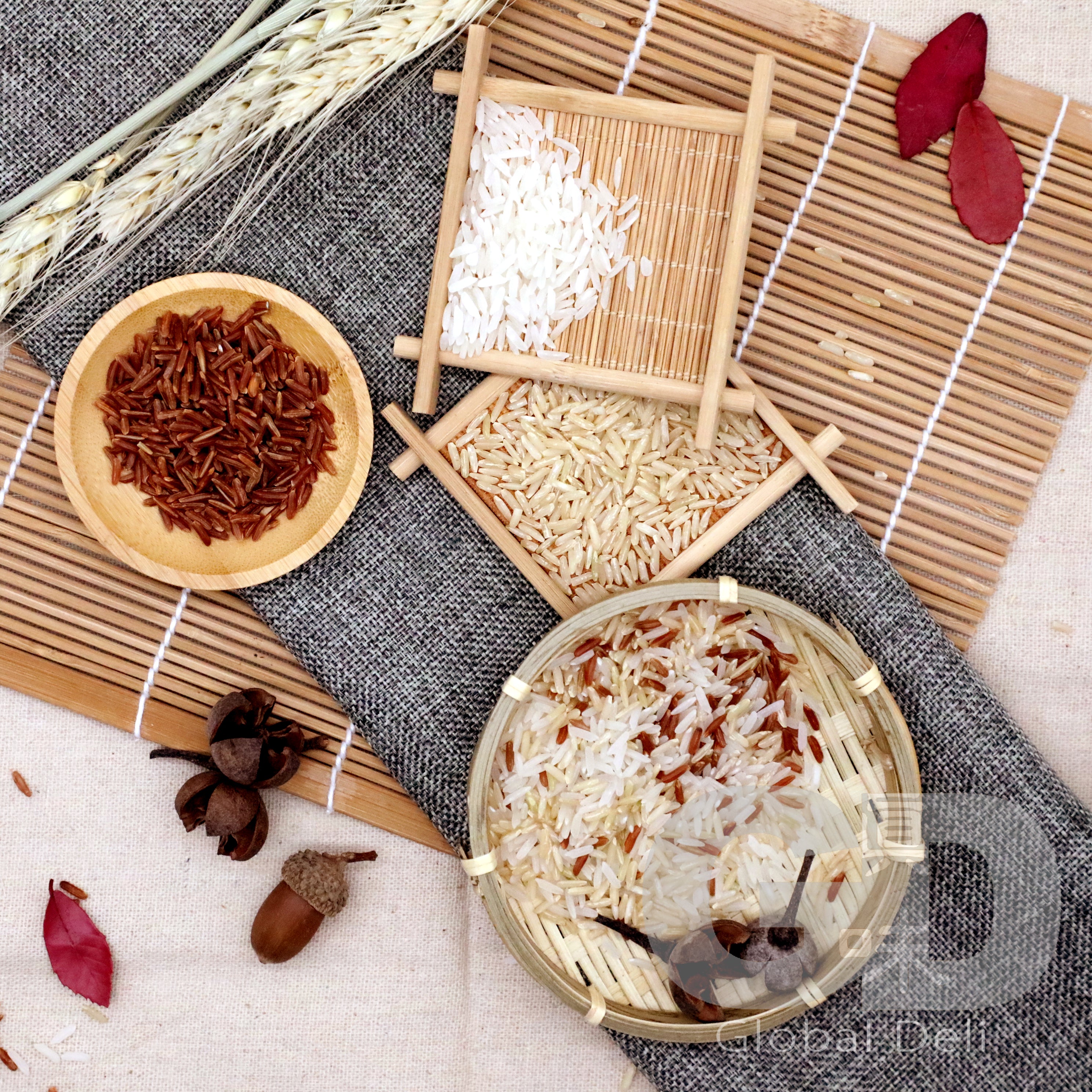 三色米配搭：泰國香米(2kg/5kg)+泰國紅米(2kg)+泰國糙米(2kg)